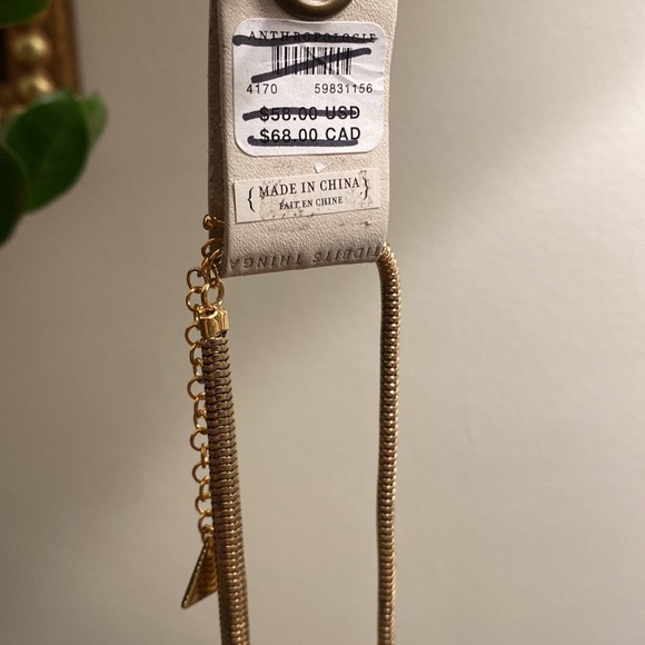 Anthropologie, serefina gold chain / crystal necklace, NWT!! - Picture 7 of 8